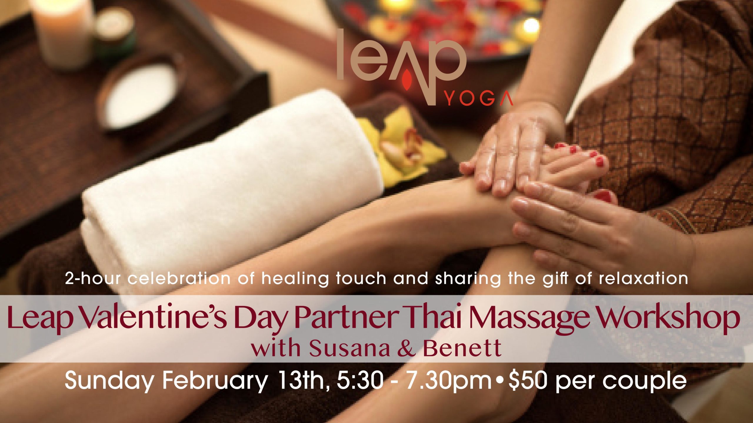 Flourish Fremragende en sælger Valentine's Day partner Thai Massage Workshop with Benett and Susana | Leap  Yoga